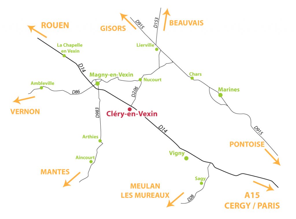 Plan d'accès Cléry-en-Vexin - Fraises de Cléry