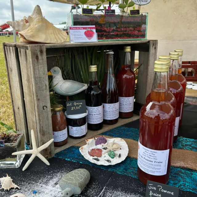 Après une nuit agitée, en place au Comice de Gisors ☺️
Notre stand aux couleurs estivales, coquillages et crustacés.. des airs de vacances !! 🥰
Retrouvez nos fraises traditionnelles, quelques Ciflorette et Anaïs, ainsi que nos produits dérivés conçus par la Conserverie Charles Derungs, sirop, pétillant, confiture, nectar, etc.
Aujourd'hui jusqu'à 18h, demain à partir de 10h jusqu'à 18h

NB: Plus de fraises à Cléry, prochaine vente dans la semaine, restez connectés pour vous tenir informés
Installation à Théméricourt en cours, ouverture du Parc dès 14h30 jusqu'à 20h 
.
————
🍓 #fraise #fraises #fraisier #fraisiers #fruit #fruitsrouges #rouge #fruitsdesaison #saison #printemps #spring #agriculture #agriculteur #producteur #producteurlocal #produitslocaux #produitsdesaison #champs #pleinchamp #strawberry #strawberries #cultures #nature #pnr #vexin #vexinfrançais #pnrvexinfrancais #valdoise #clery #ventedirecte